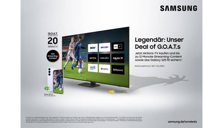 TV Samsung pfeift Fußballsommer mit Deal of G.O.A.T.s an: Smartphone oder Tablet gratis - News, Bild 1